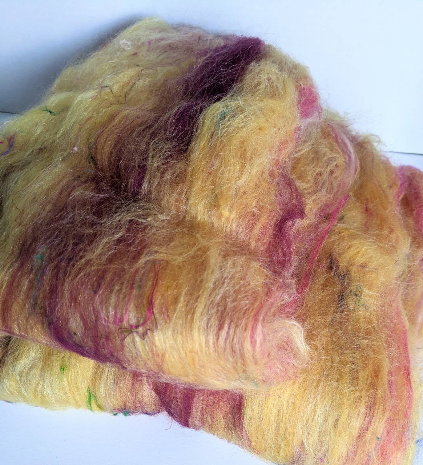 Merino Corriedale Falkland Silk Art Wool Batt - 94g