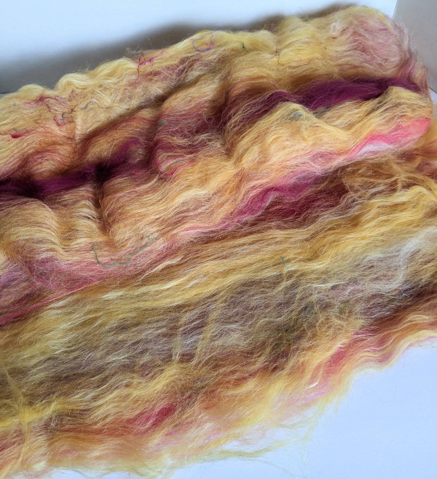 Merino Corriedale Falkland Silk Art Wool Batt - 94g