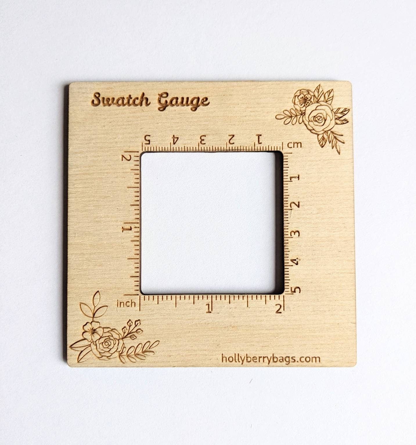 Gauge Ruler for Knitting or Crochet - 4in or 2in square measurement tool