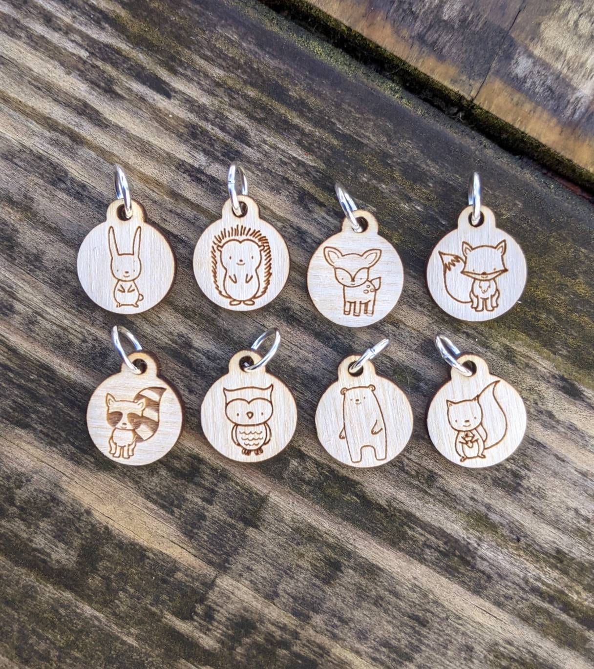 Woodland Animals Stitch Markers - set of 8