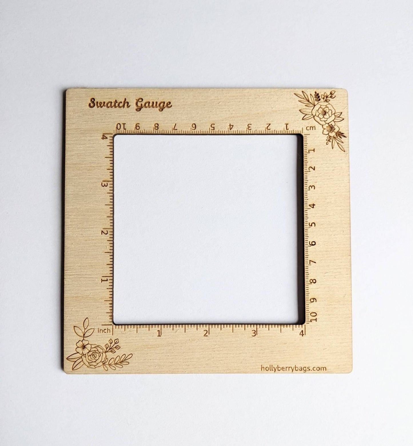 Gauge Ruler for Knitting or Crochet - 4in or 2in square measurement tool