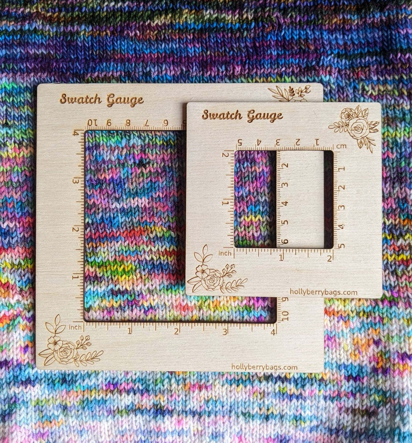 Gauge Ruler for Knitting or Crochet - 4in or 2in square measurement tool