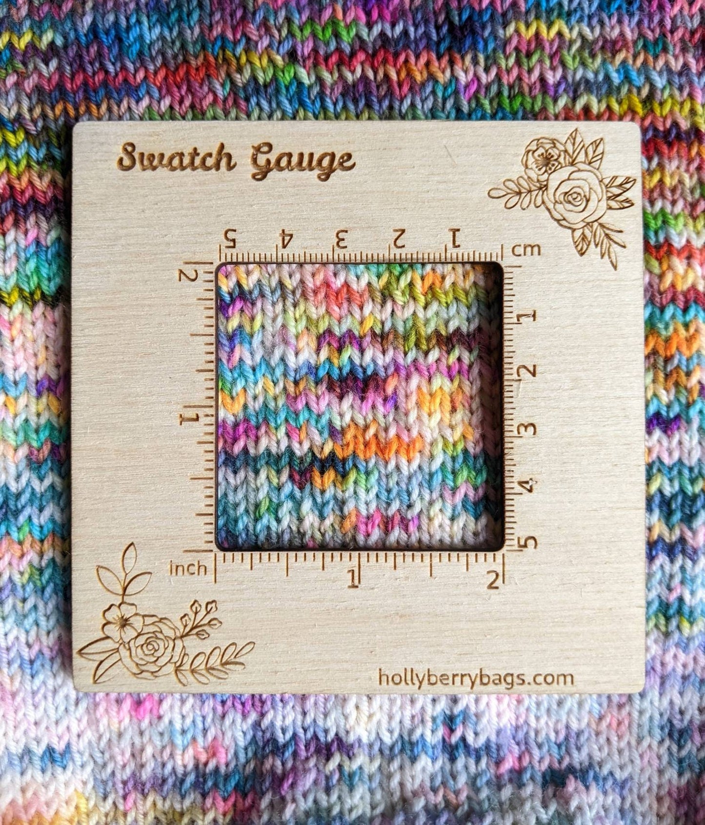 Gauge Ruler for Knitting or Crochet - 4in or 2in square measurement tool