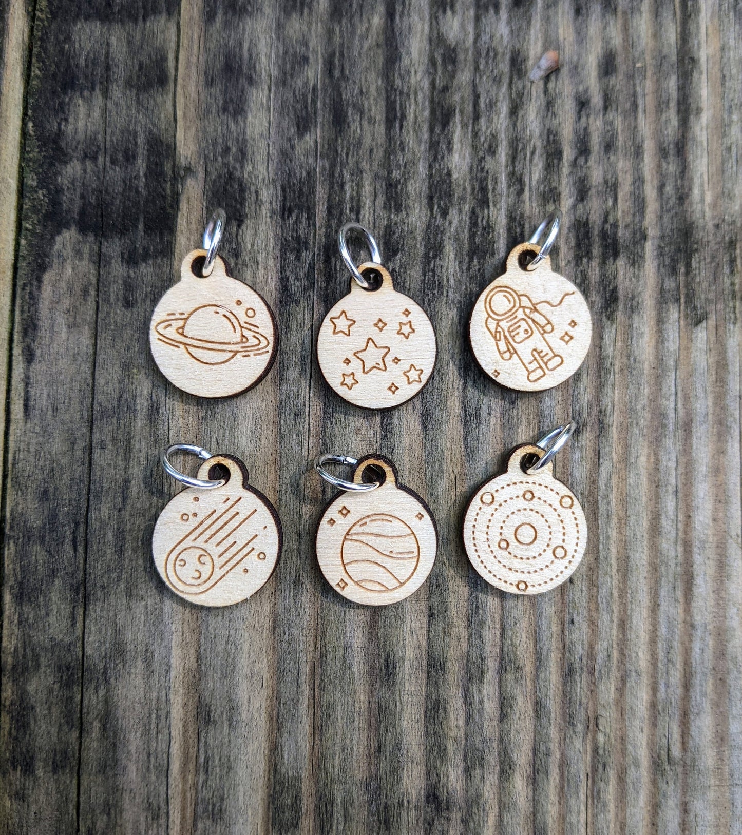 Space Stitch Markers - set of 6