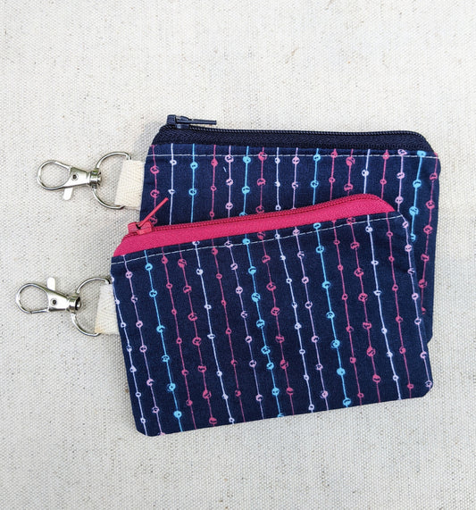 Tiny Card Pouch with Clip, Zipper Pouch to Hold Cards, Keychain Pouch, Change Purse