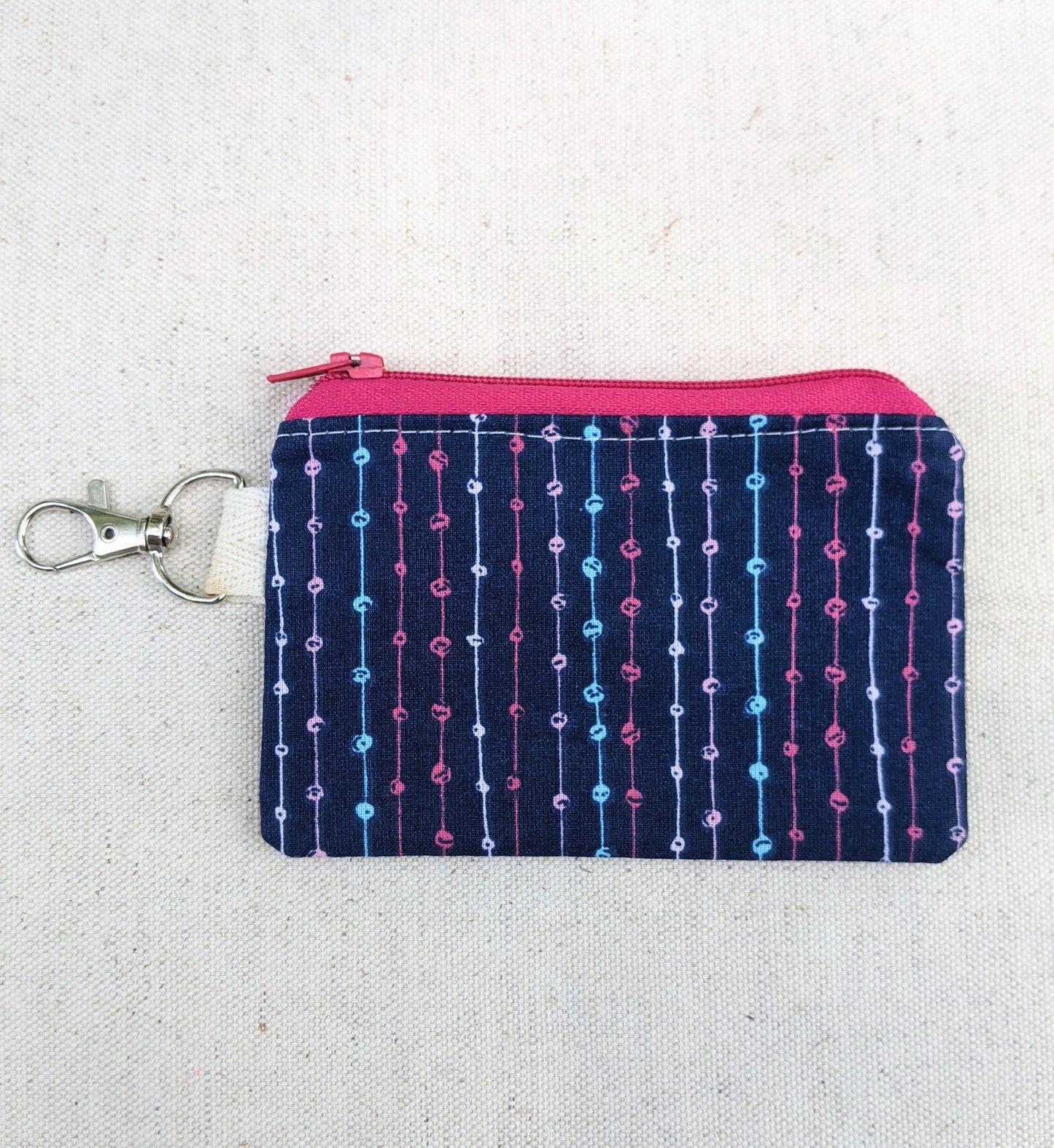 Tiny Card Pouch with Clip, Zipper Pouch to Hold Cards, Keychain Pouch, Change Purse