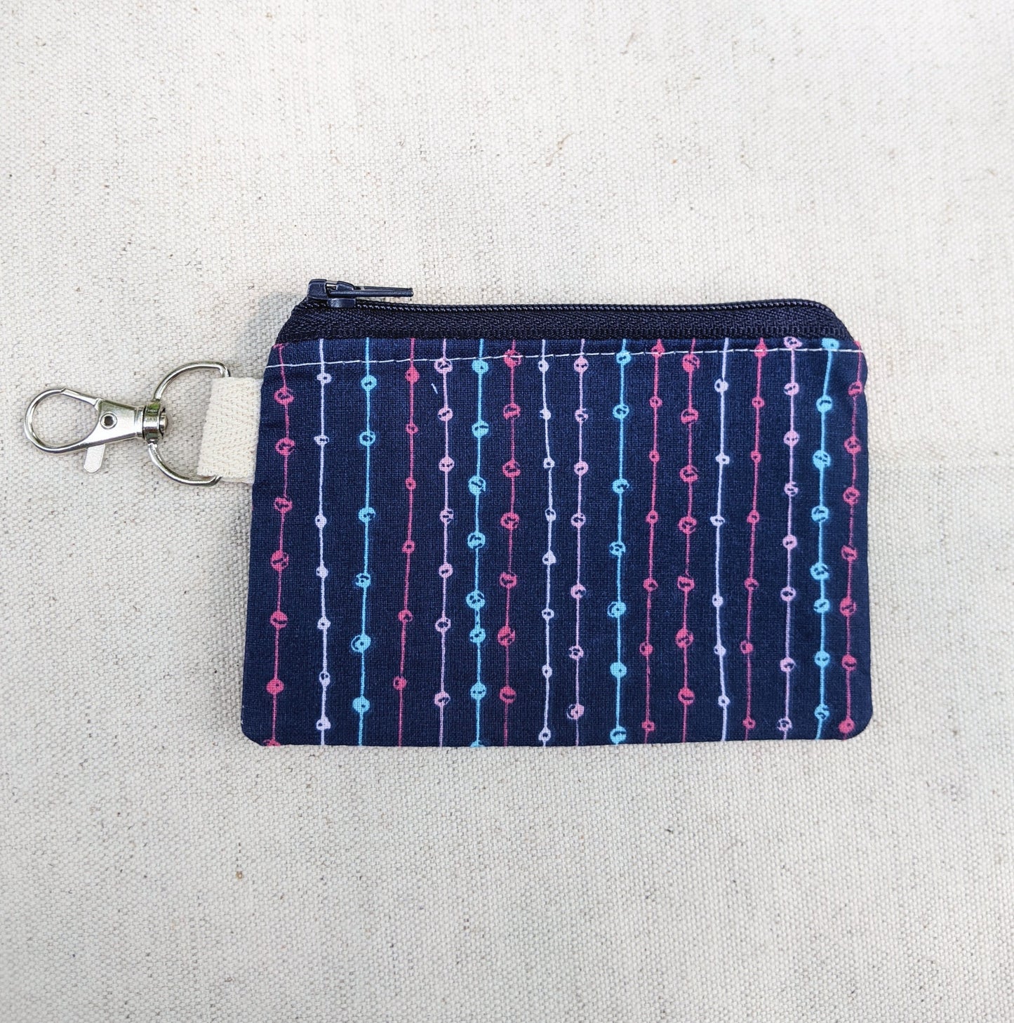 Tiny Card Pouch with Clip, Zipper Pouch to Hold Cards, Keychain Pouch, Change Purse