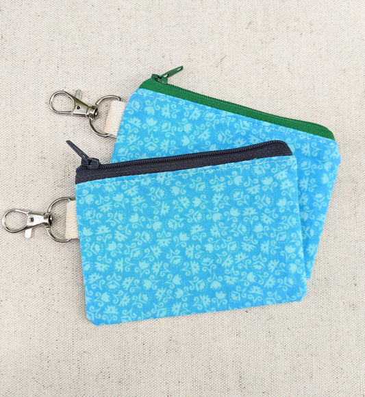 Tiny Card Pouch with Clip, Zipper Pouch to Hold Cards, Keychain Pouch, Change Purse