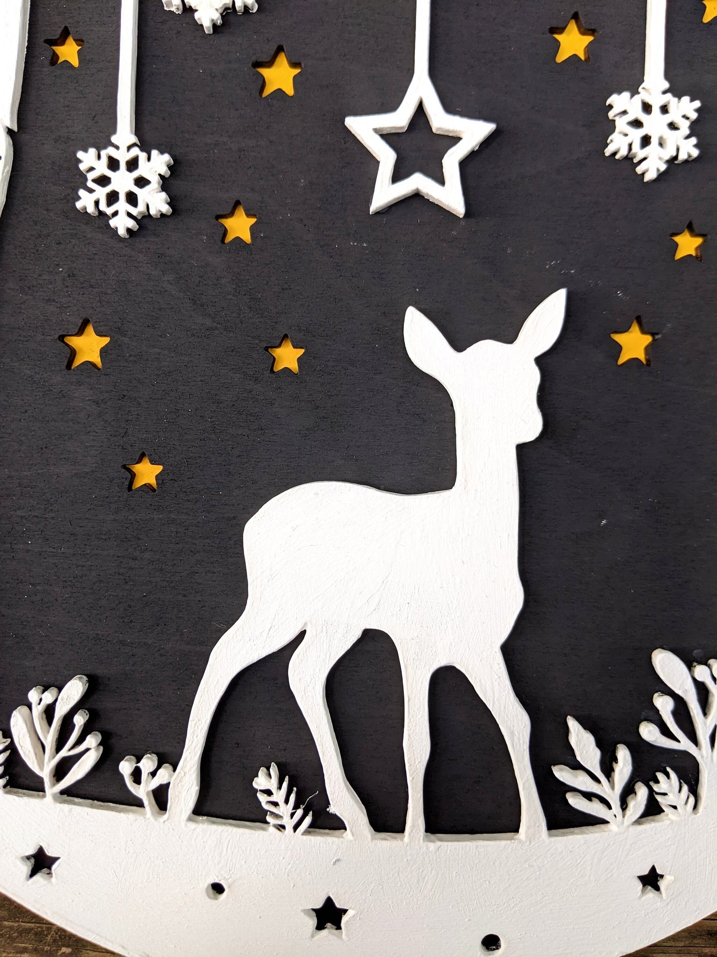 Winter Deer Woodland Sign Digital Download, SVG and other file types for Laser Cutting