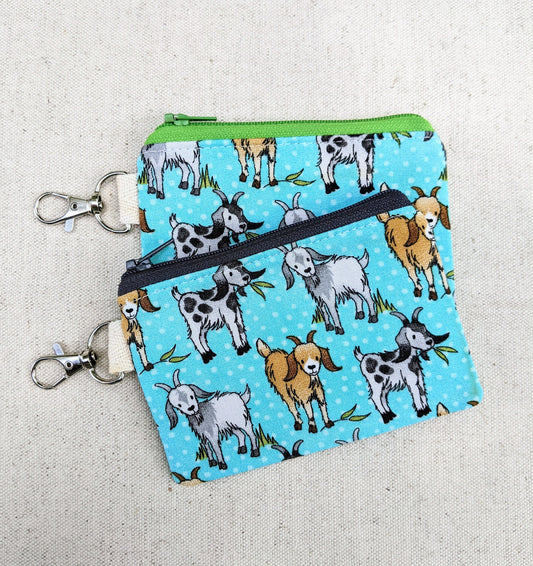 Tiny Card Pouch with Clip, Zipper Pouch to Hold Cards, Keychain Pouch, Change Purse