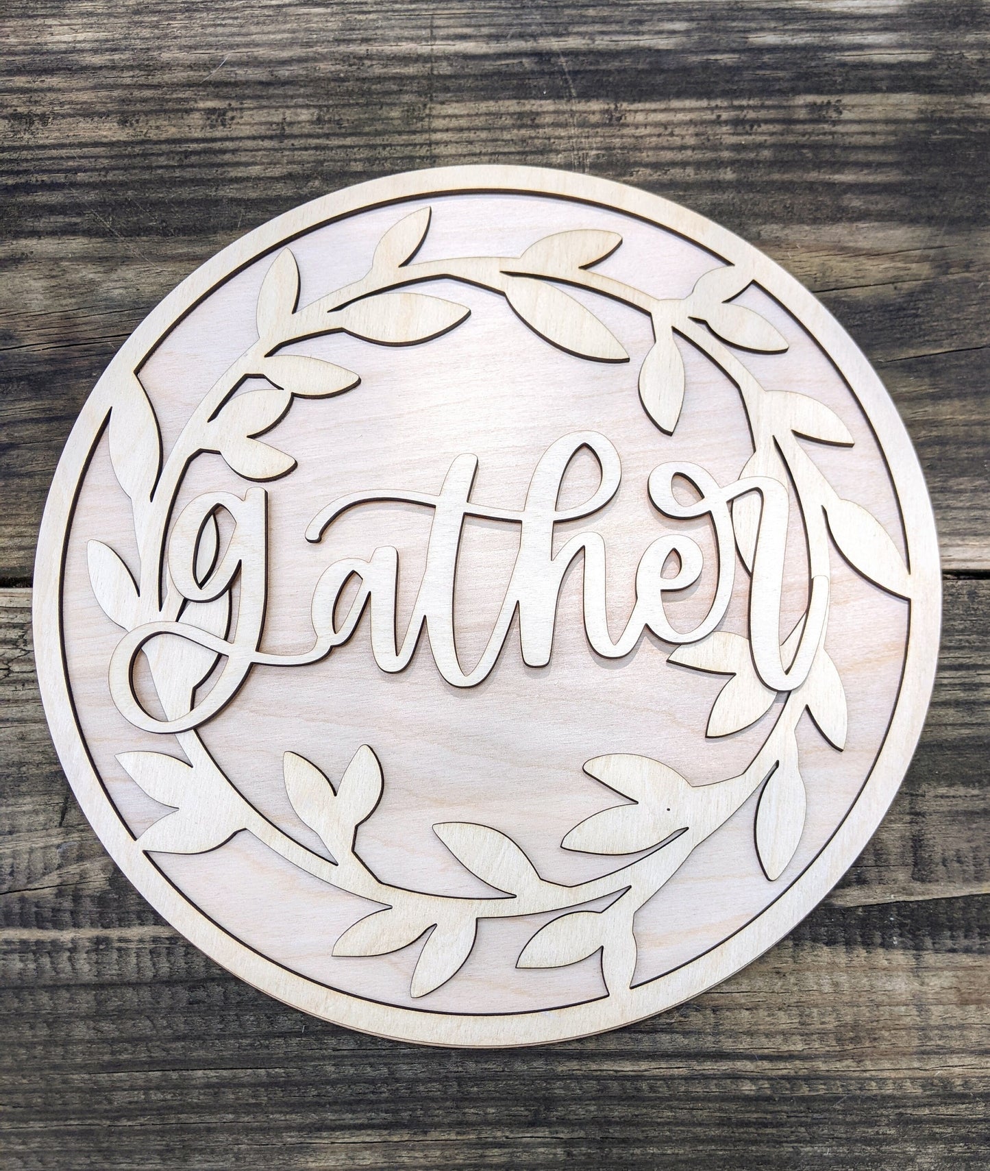 Round Wreath Welcome Sign Digital Download, SVG and other file types for Laser Cutting