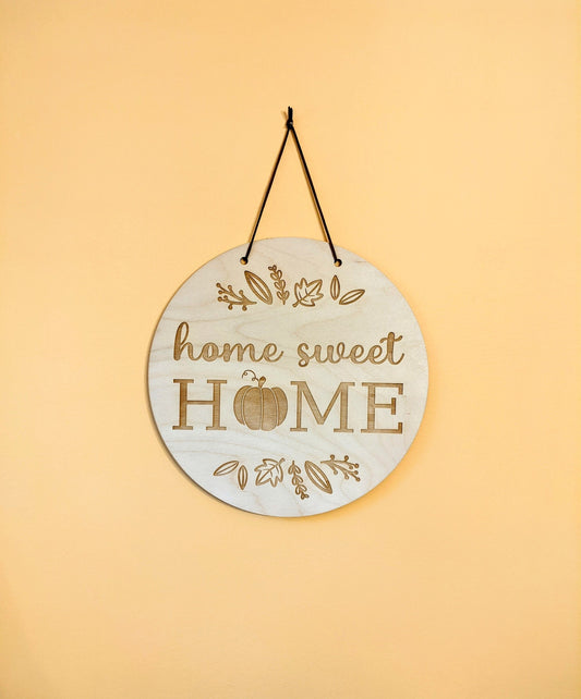 Fall Home Sweet Home Sign Digital Download, SVG and other file types for Laser Cutting