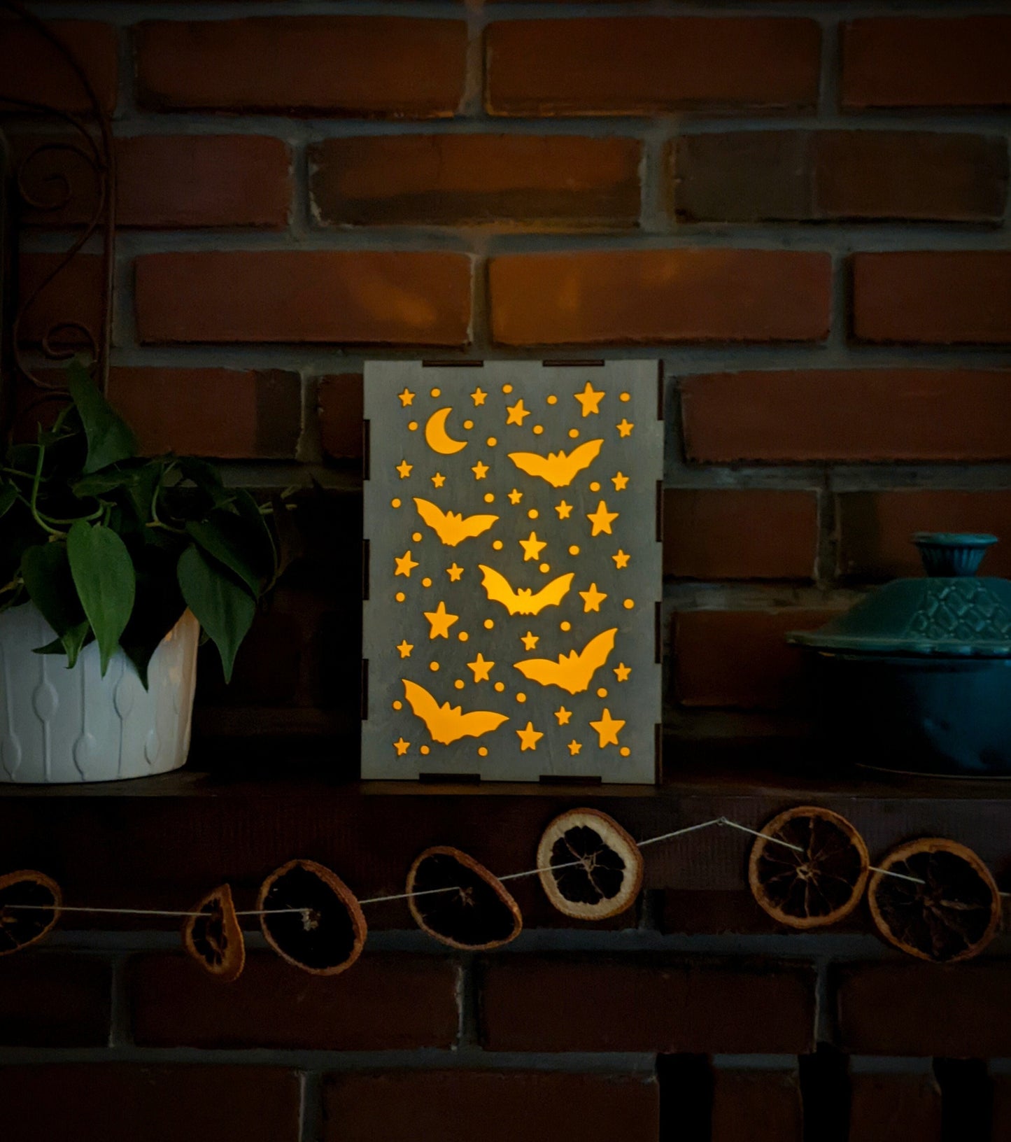 Halloween Bats Wood Laser Cut Candleholder Digital File | Tea Light Lantern Votive Holder| Digital Download Files SVG, DXF, PNG Format