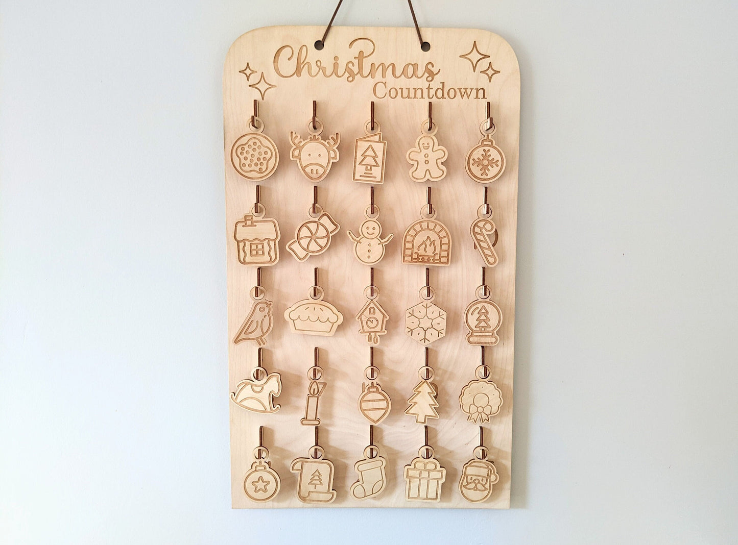 Christmas Advent Calendar Digital Download, SVG and other file types for laser cutting | Countdown to Christmas Ornament Calendar