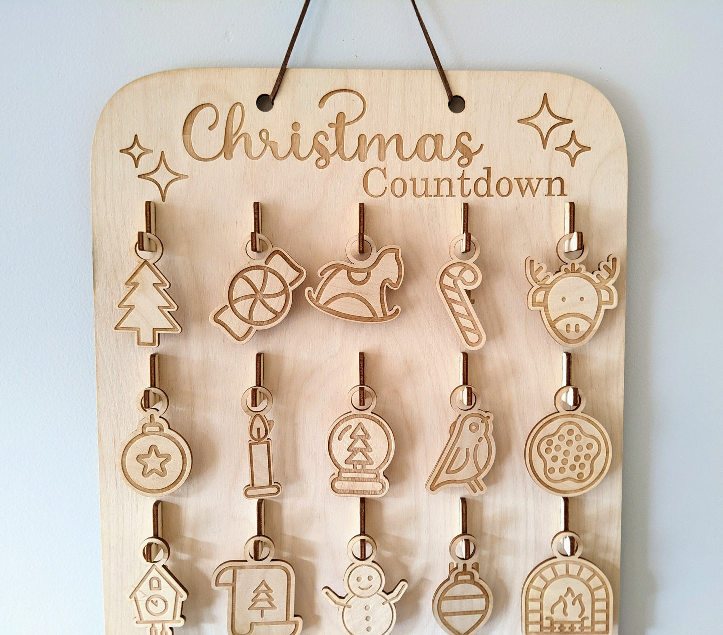 Christmas Advent Calendar Digital Download, SVG and other file types for laser cutting | Countdown to Christmas Ornament Calendar