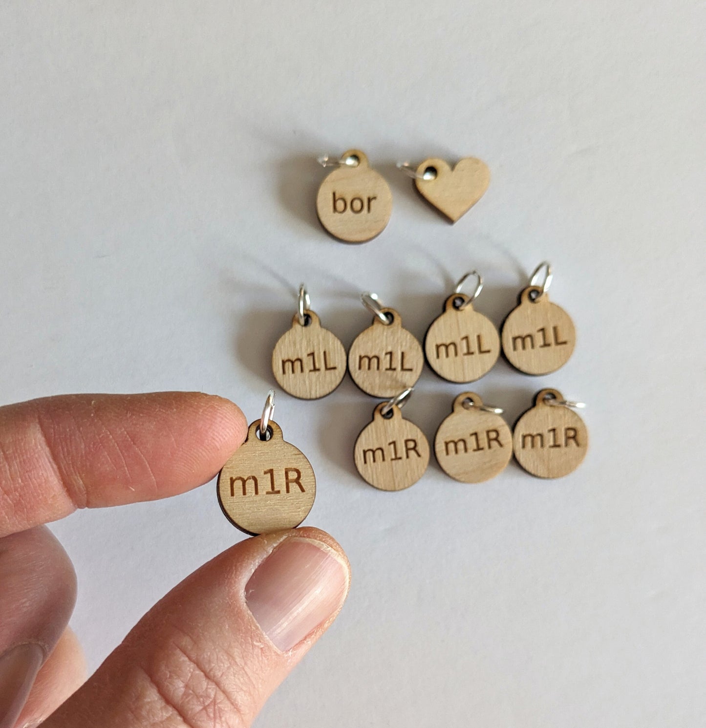 Sweater Knitting Instructions Stitch Markers - set of 10 wooden round laser cut markers