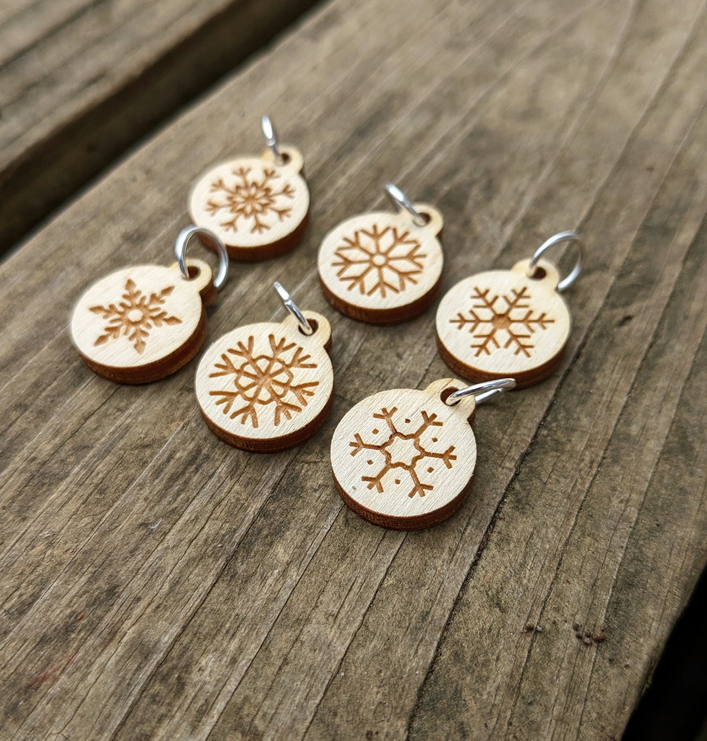 Snowflake Stitch Markers - set of 6 markers or individually