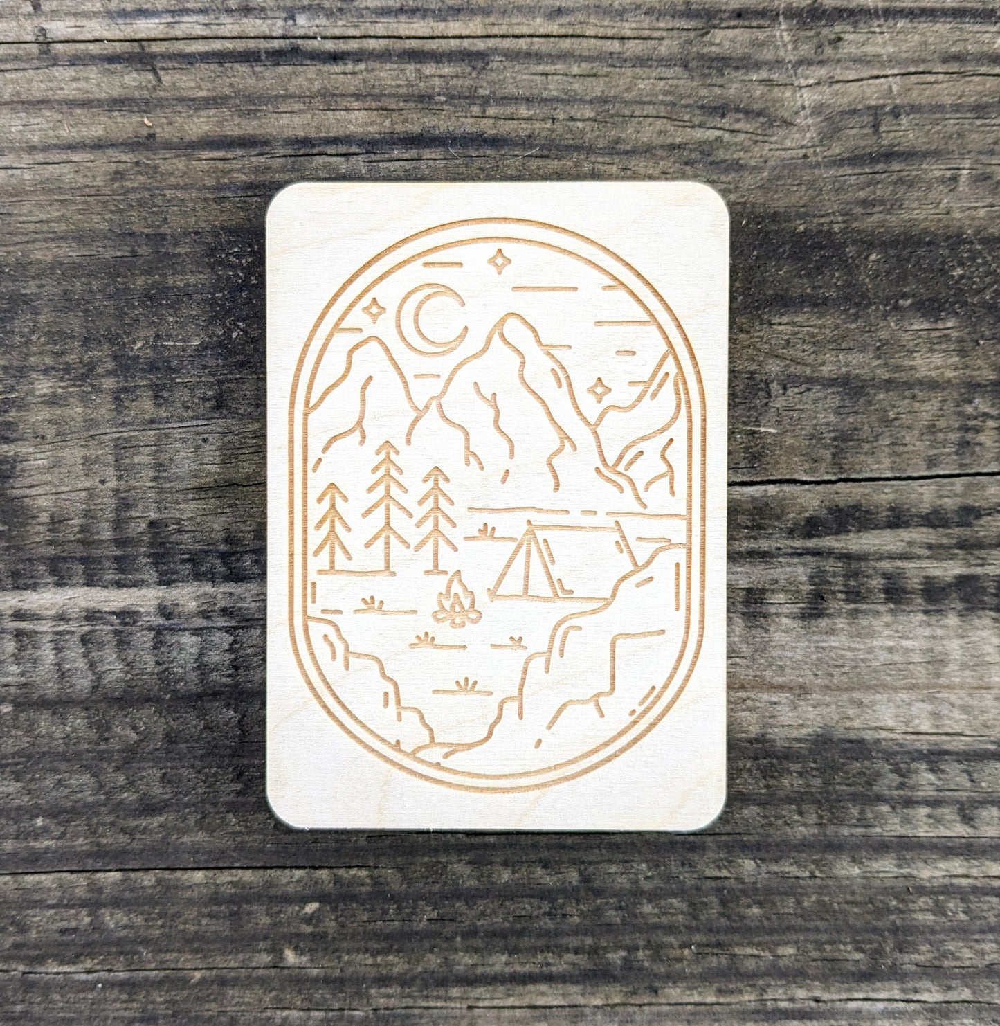 Wooden Needle Case, Laser Engraved Camping Magnetic Needle Holder