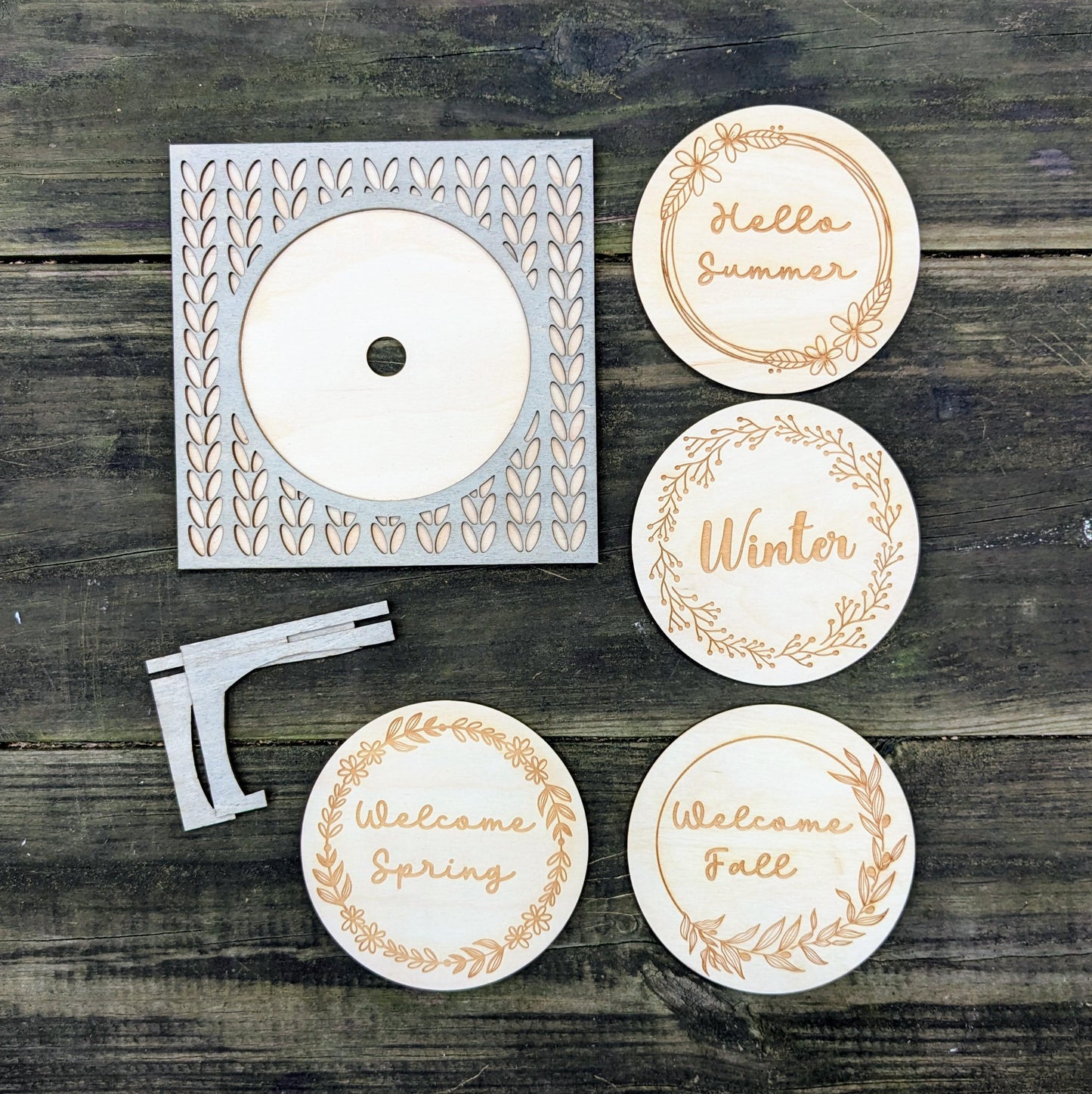 Interchangeable Sign Sets | Small or Large Set | Wooden Decoration Stand for Countertop or Shelf