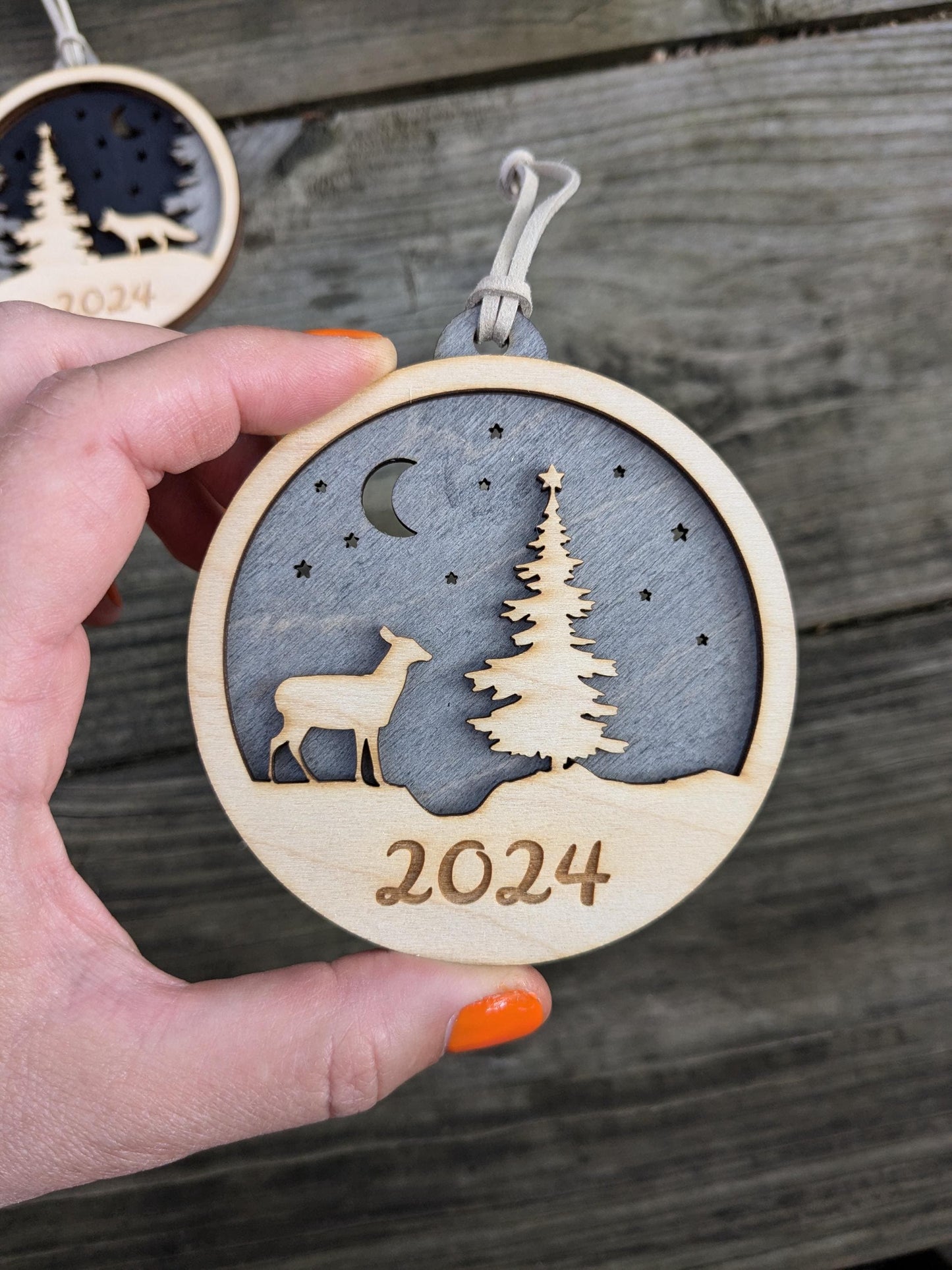 Woodland Animals Ornament Digital Download, SVG and other file types for Laser Cutting